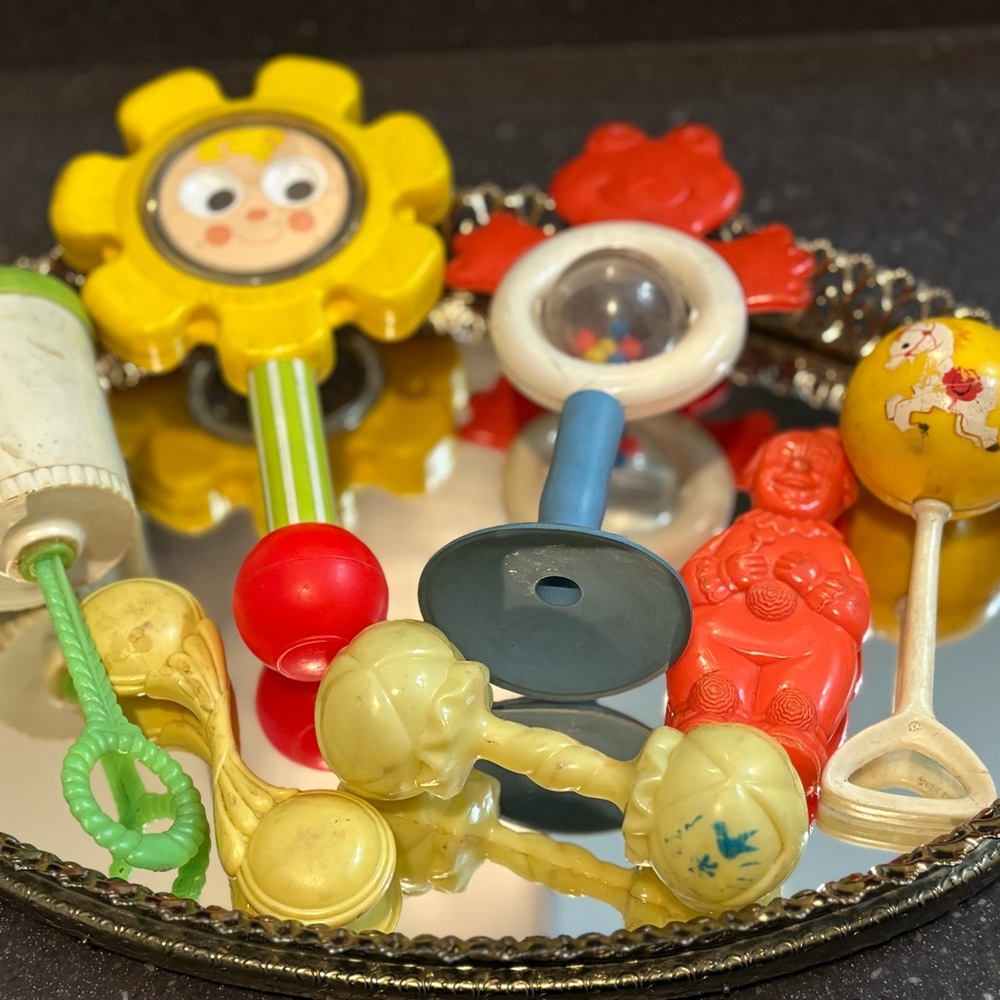7 Vintage Baby Rattles